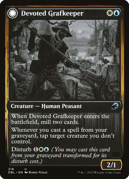 Innistrad: Double Feature - 218 - Devoted Grafkeeper // Departed Soulkeeper - Uncommon