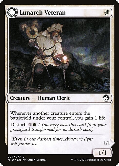 Innistrad: Midnight Hunt - 27 - Lunarch Veteran // Luminous Phantom - Common