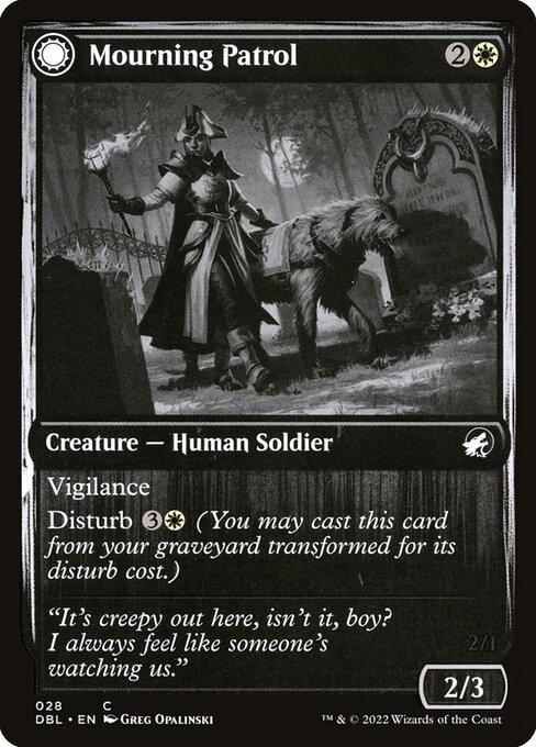 Innistrad: Double Feature - 28 - Mourning Patrol // Morning Apparition - Common