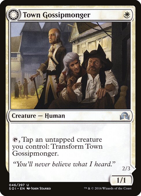 Shadows over Innistrad - 46 - Town Gossipmonger // Incited Rabble - Uncommon