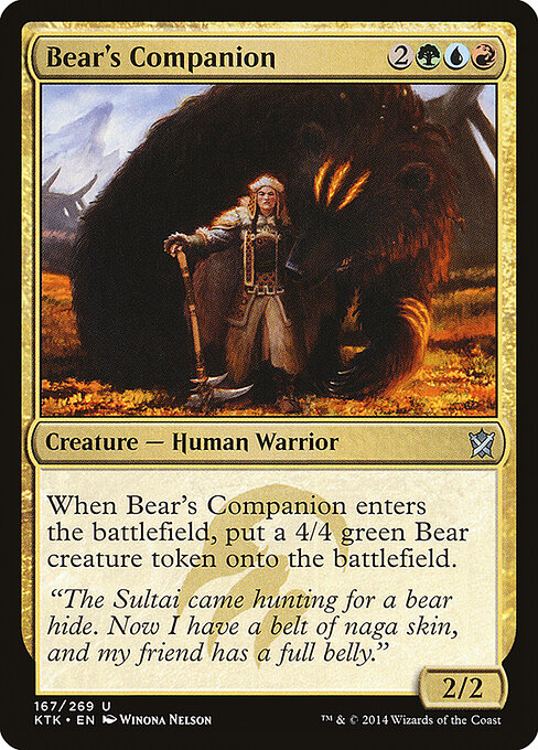 Khans of Tarkir - 167 - Bear's Companion - Uncommon
