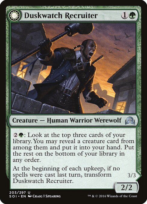 Shadows over Innistrad - 203 - Duskwatch Recruiter // Krallenhorde Howler - Uncommon