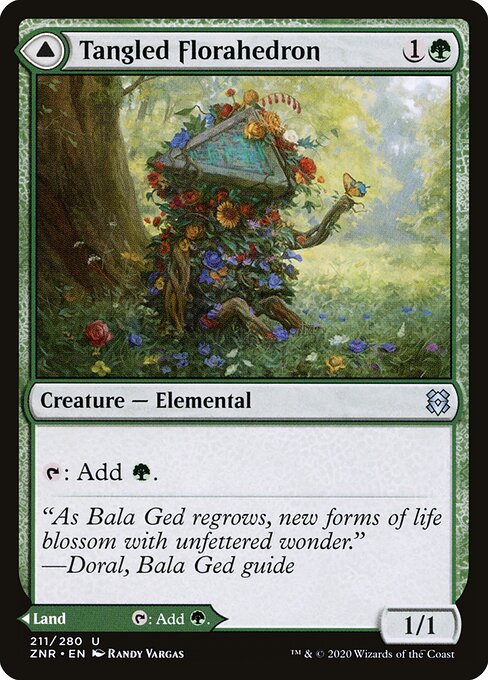 Zendikar Rising - 211 - Tangled Florahedron // Tangled Vale - Uncommon