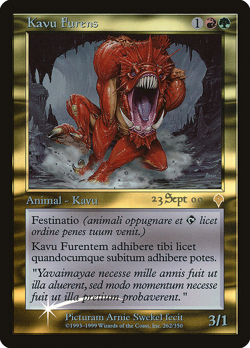 Invasion Promos - 262 - Raging Kavu - Rare - Foil