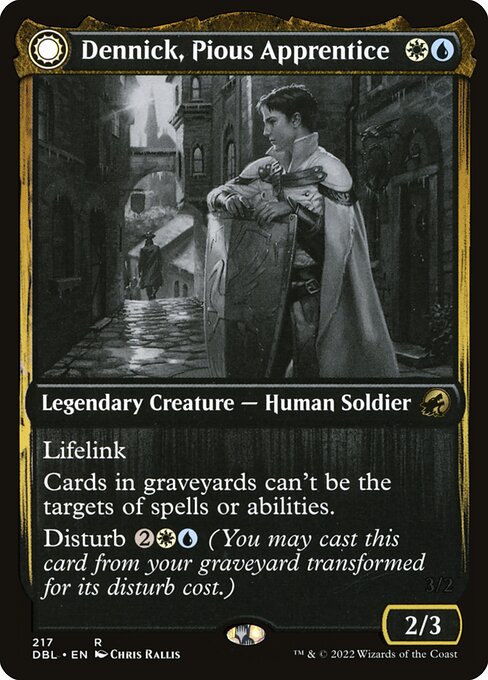 Innistrad: Double Feature - 217 - Dennick, Pious Apprentice // Dennick, Pious Apparition - Rare