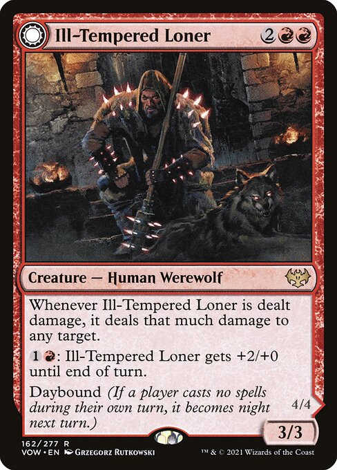 Innistrad: Crimson Vow - 162 - Ill-Tempered Loner // Howlpack Avenger - Rare