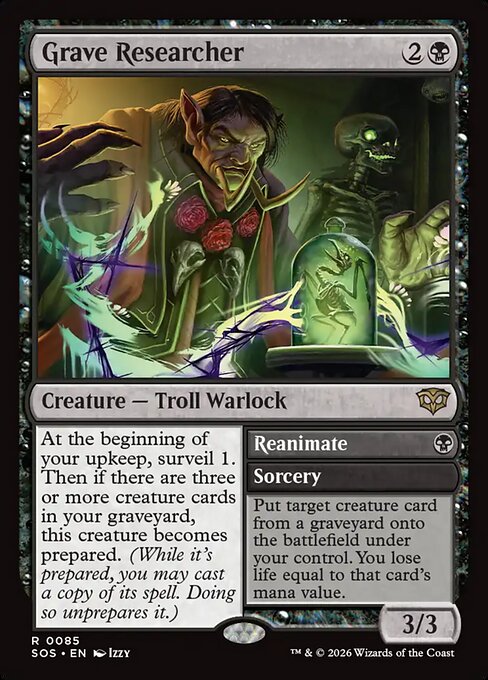 Secrets of Strixhaven - 85 - Grave Researcher // Reanimate - Rare
