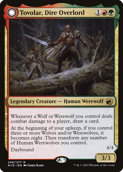 Innistrad: Midnight Hunt - 246 - Tovolar, Dire Overlord // Tovolar, the Midnight Scourge - Rare