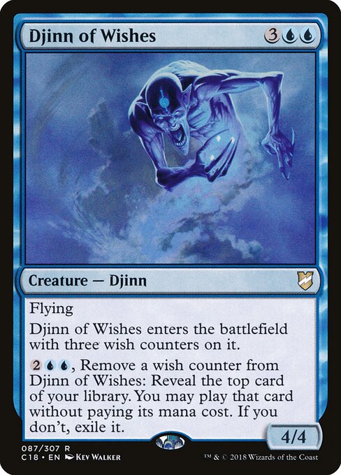 Commander 2018 - 87 - Djinn of Wishes - Rare
