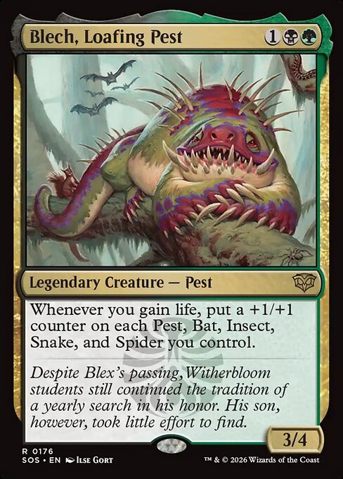 Secrets of Strixhaven - 176 - Blech, Loafing Pest - Rare