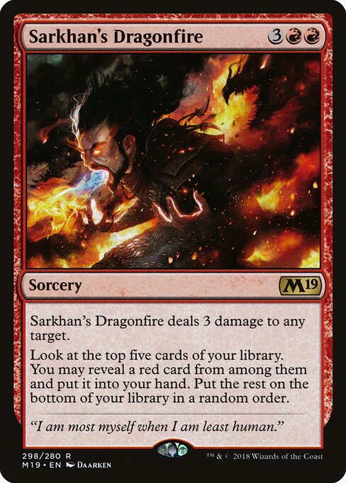Core Set 2019 - 298 - Sarkhan's Dragonfire - Rare