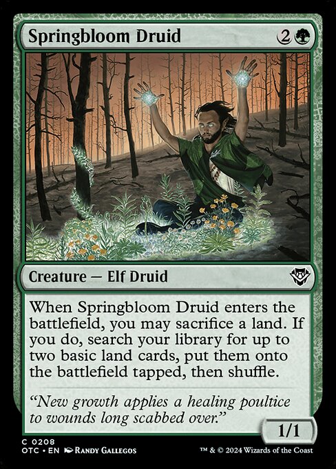 Outlaws of Thunder Junction Commander - 208 - Springbloom Druid - Common
