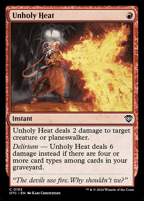 Outlaws of Thunder Junction Commander - 182 - Unholy Heat - Common