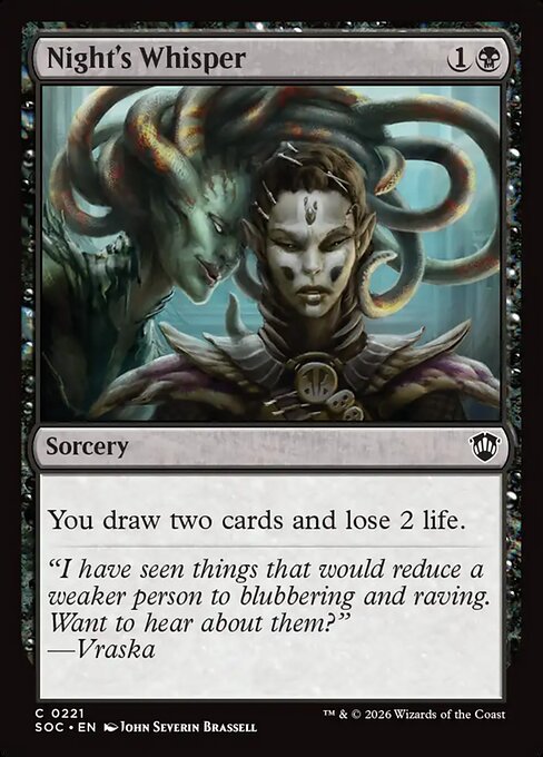 Secrets of Strixhaven Commander - 221 - Night's Whisper - Common