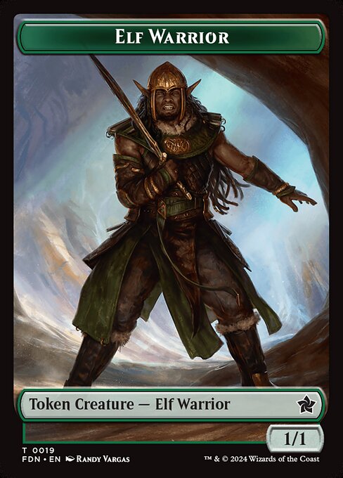Foundations Tokens - 19 // 30 - Elf Warrior // Rat - Common