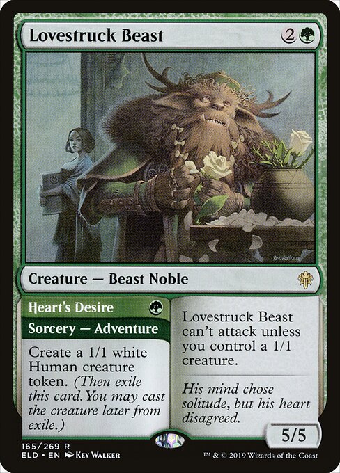 Throne of Eldraine - 165 - Lovestruck Beast // Heart's Desire - Rare