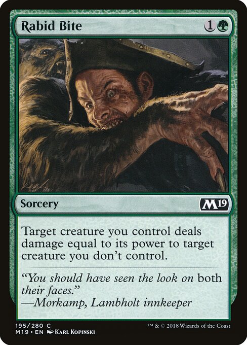 Core Set 2019 - 195 - Rabid Bite - Common
