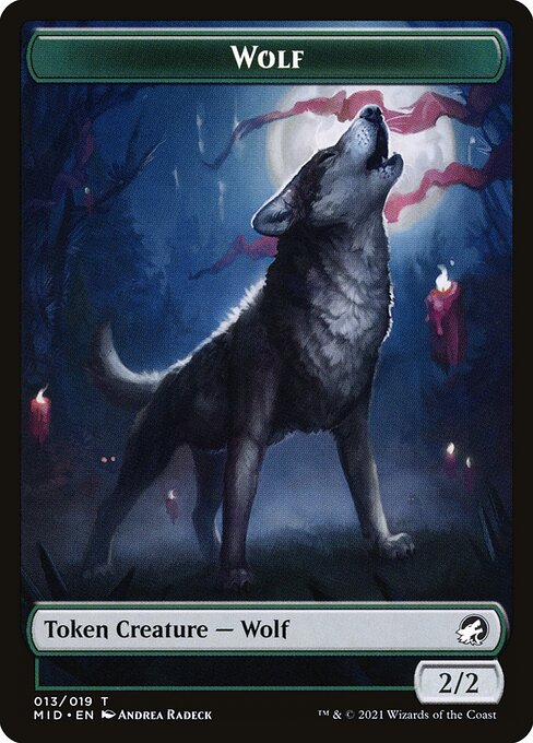 Innistrad: Midnight Hunt Tokens - 13 - Wolf - Common