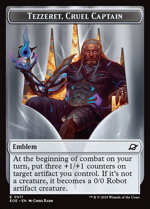 Edge of Eternities Tokens - 11 - Tezzeret, Cruel Captain Emblem - Common