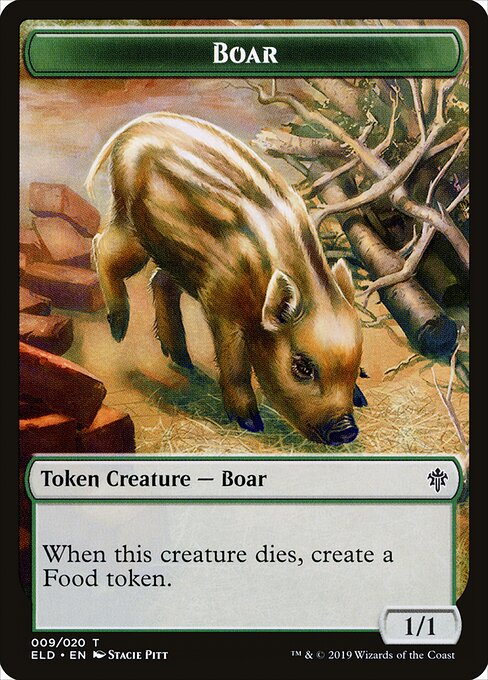 Throne of Eldraine Tokens - 9 - Boar - Common