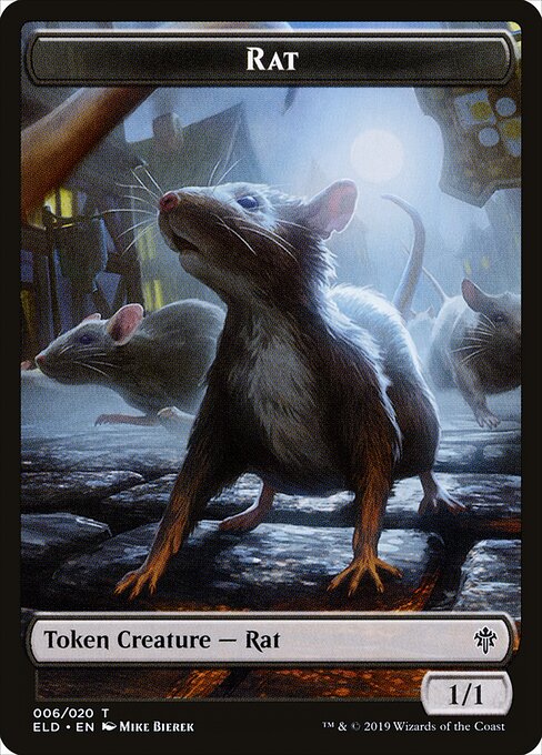 Throne of Eldraine Tokens - 6 - Rat - Common