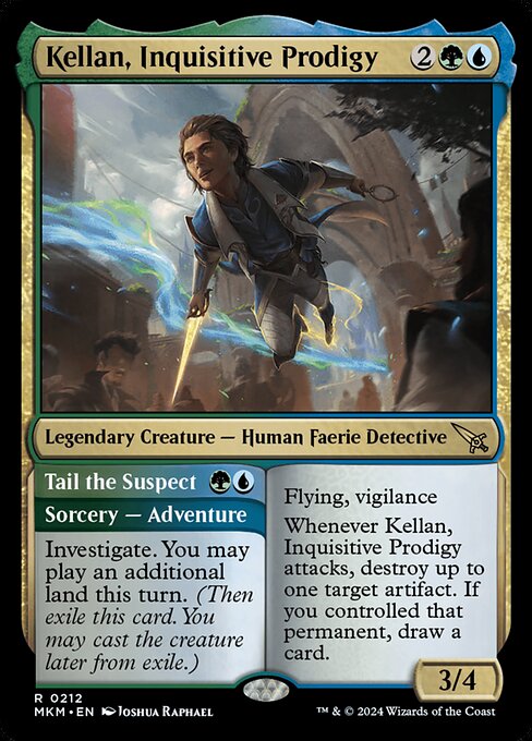 Murders at Karlov Manor - 212 - Kellan, Inquisitive Prodigy // Tail the Suspect - Rare - Foil