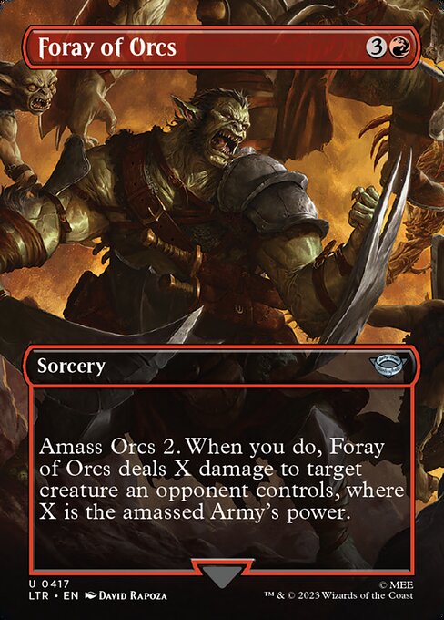 The Lord of the Rings: Tales of Middle-earth - 417 - Foray of Orcs - Uncommon - Borderless Foil