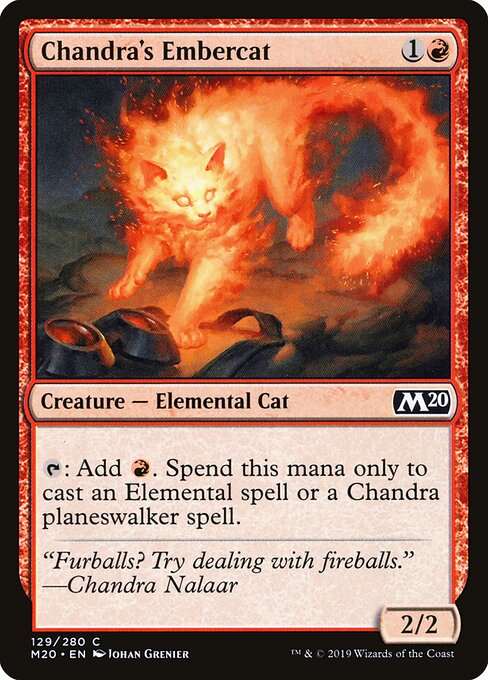 Core Set 2020 - 129 - Chandra's Embercat - Common - Foil