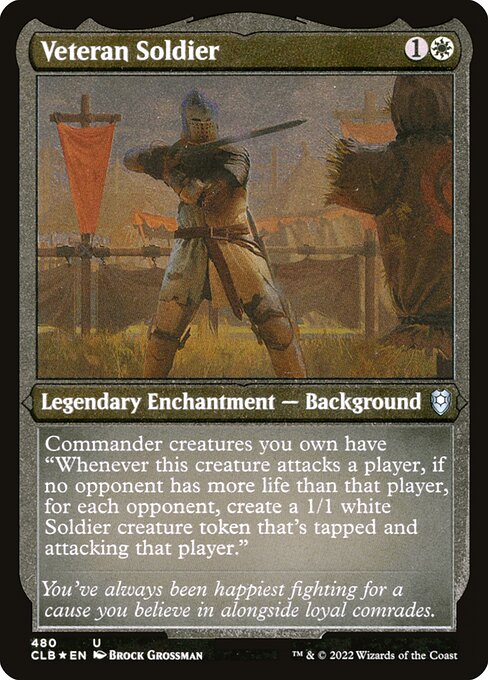 Commander Legends: Battle for Baldur's Gate - 480 - Veteran Soldier - Uncommon - Etched Foil