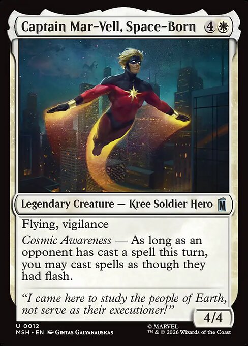 Marvel Super Heroes - 12 - Captain Mar-Vell, Space-Born - Uncommon - Foil