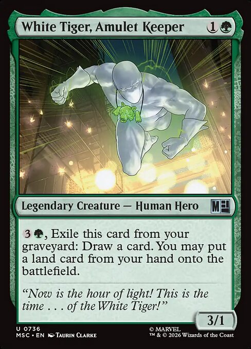 Marvel Super Heroes Commander - 736 - White Tiger, Amulet Keeper - Uncommon - Foil