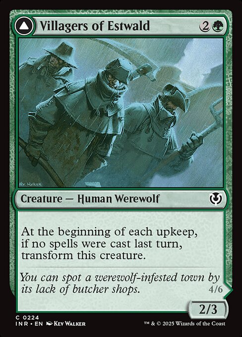 Innistrad Remastered - 224 - Villagers of Estwald // Howlpack of Estwald - Common - Foil
