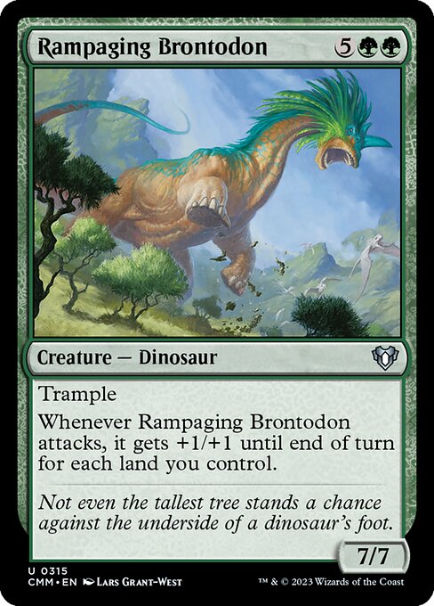 Commander Masters - 315 - Rampaging Brontodon - Uncommon - Foil