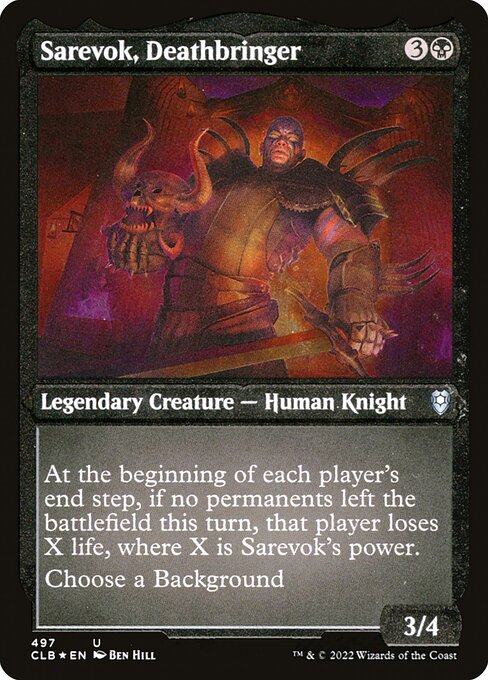 Commander Legends: Battle for Baldur's Gate - 497 - Sarevok, Deathbringer - Uncommon - Etched Foil