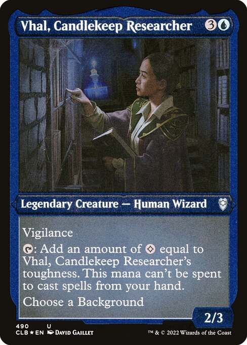 Commander Legends: Battle for Baldur's Gate - 490 - Vhal, Candlekeep Researcher - Uncommon - Etched Foil