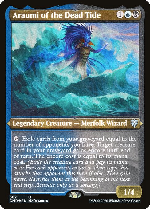 Commander Legends - 587 - Araumi of the Dead Tide - Uncommon - Etched Foil