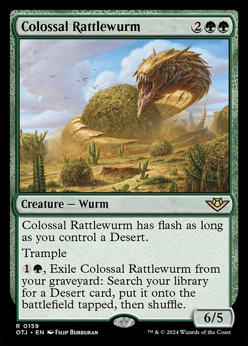 Outlaws of Thunder Junction - 159 - Colossal Rattlewurm - Rare - Foil