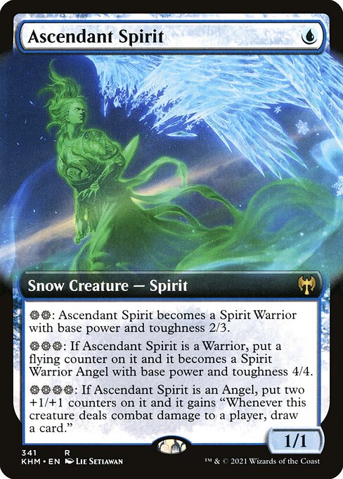 Kaldheim - 341 - Ascendant Spirit - Rare - Extended Art Foil