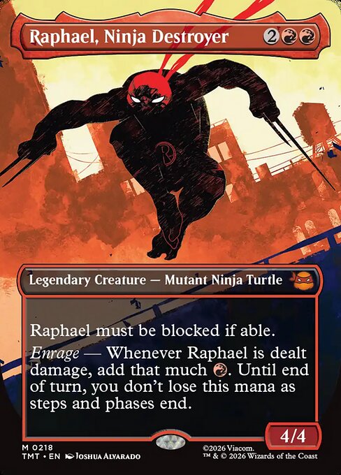 Teenage Mutant Ninja Turtles - 218 - Raphael, Ninja Destroyer - Mythic - Borderless Foil
