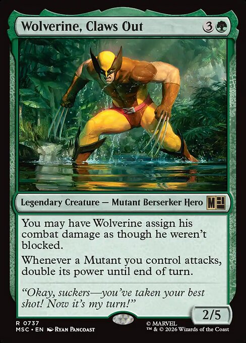 Marvel Super Heroes Commander - 737 - Wolverine, Claws Out - Rare - Foil