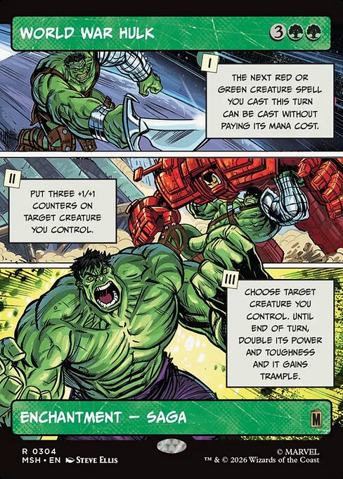 Marvel Super Heroes - 304 - World War Hulk - Rare - Showcase Foil