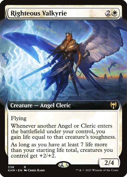 Kaldheim - 338 - Righteous Valkyrie - Rare - Extended Art Foil