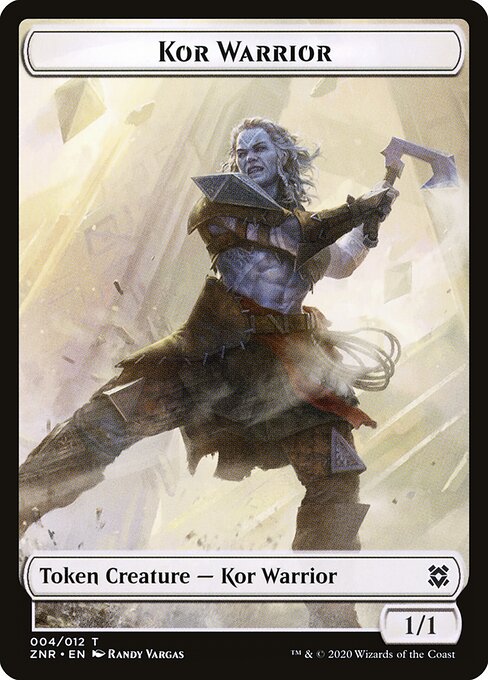 Zendikar Rising Tokens - 4 - Kor Warrior - Common - Foil
