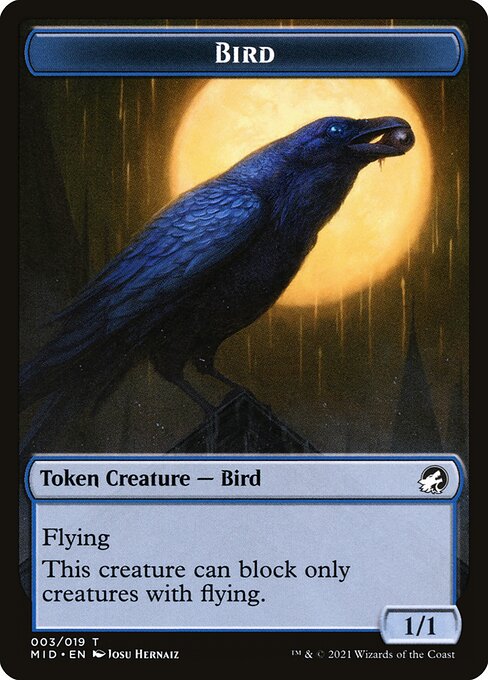 Innistrad: Midnight Hunt Tokens - 3 - Bird - Common - Foil