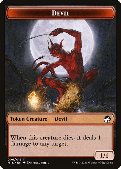 Innistrad: Midnight Hunt Tokens - 6 - Devil - Common - Foil