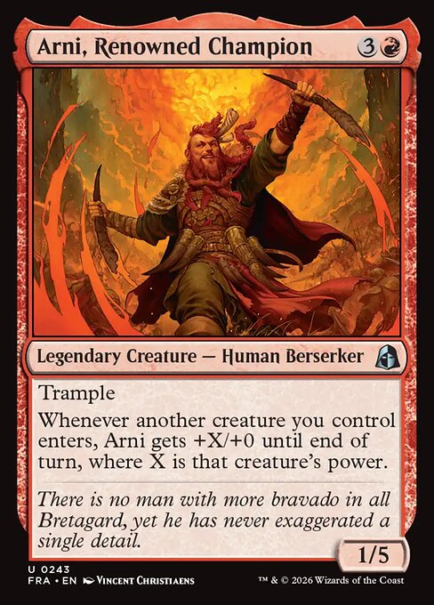 Reality Fracture - 243 - Arni, Renowned Champion - Uncommon - Foil
