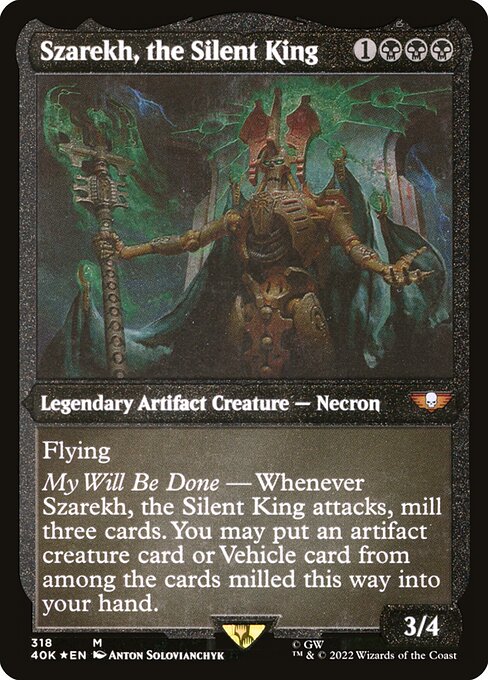 Warhammer 40,000 Commander - 318 - Szarekh, the Silent King - Mythic - Etched Foil