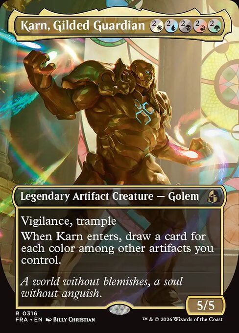 Reality Fracture - 316 - Karn, Gilded Guardian - Rare - Gilded Foil