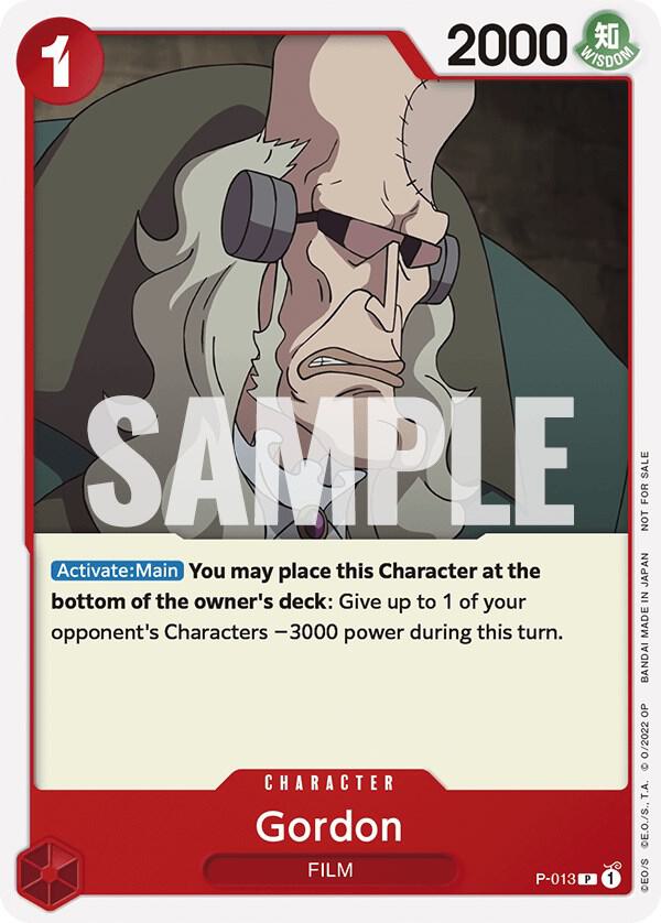 One Piece Promotion Cards - P-013 - Gordon (One Piece Film Red) - PR