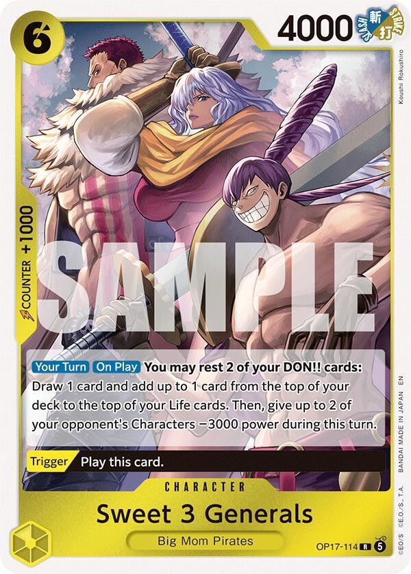 The World's Strongest Warriors - OP17-114 - Sweet 3 Generals - R - Foil